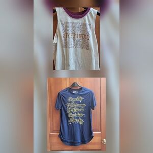 Two Harry Potter Shirts: Large Gryffindor Tank, Youth XXL Blue Expecto Shirt